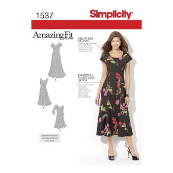 Simplicity Amazing Fit Dress Sewing Pattern 1537 (10-18)
