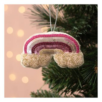 Hanging Beaded Rainbow Decoration 11cm