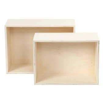 Natural Wooden Crates 2 Pack