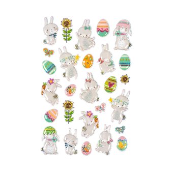 Puffy Easter Bunny Stickers