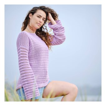 Knitcraft Lilac Cotton Blend Plain DK Yarn 100g