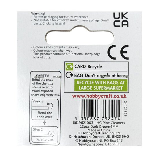 Dark Green Pipe Cleaners 12 Pack image number 5