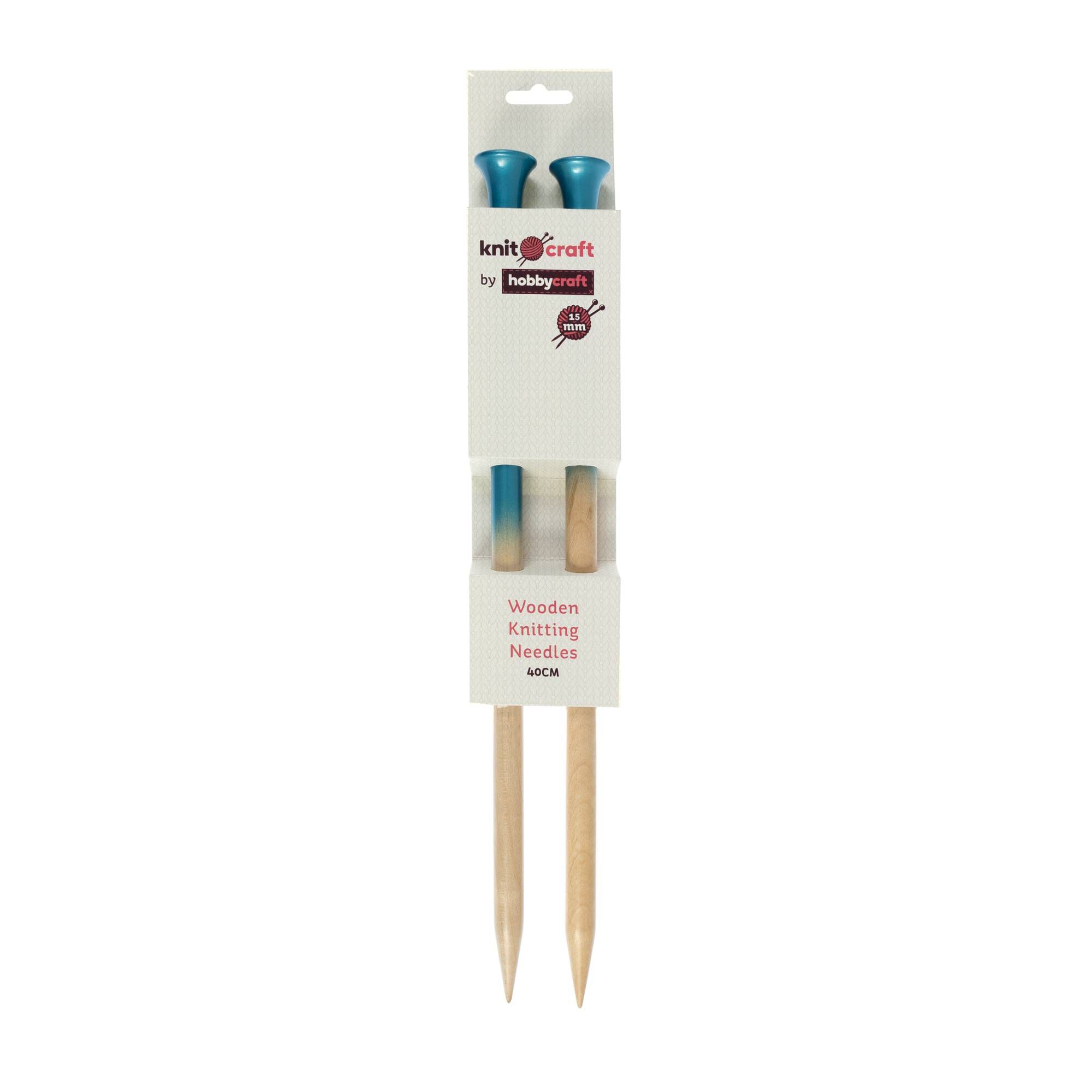 Knitcraft Wooden Knitting Needles 15mm x 40cm Hobbycraft