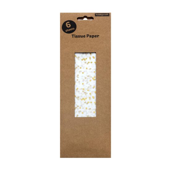 Gold and Silver Spot Printed Tissue Paper 50cm x 70cm 6 Pack image number 3