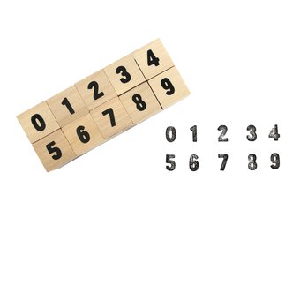Bold Number Wooden Stamps 10 Pack