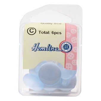 Hemline  Baby Blue Basic Knitwear Button 6 Pack