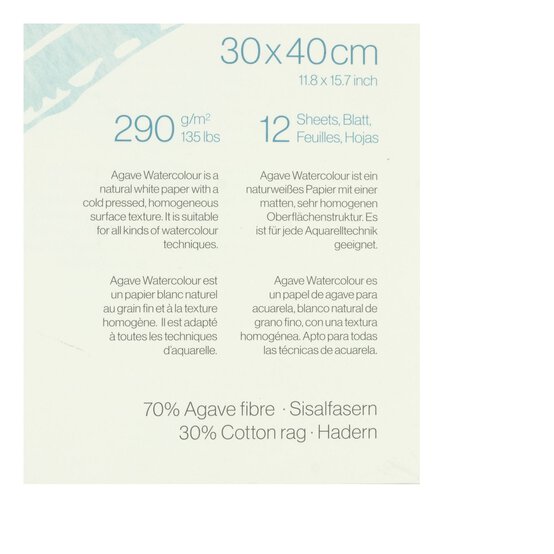 Hahnemuhle Agave Watercolour Pad 30cm x 40cm 12 Sheets image number 4