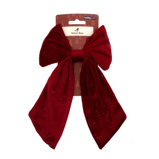Red Velvet Bow Hair Clip 20cm image number 5