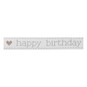 Gold and Grey Happy Birthday Satin Ribbon 16mm x 4m image number 2