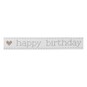 Gold and Grey Happy Birthday Satin Ribbon 16mm x 4m image number 2