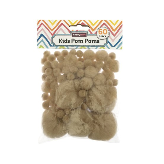 Cream Pom Poms 60 Pack image number 9