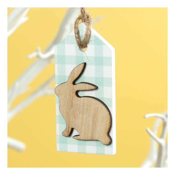 Wooden Easter Bunny Tag 7.5cm x 3.5cm image number 1