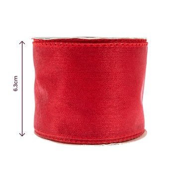 Red Wire Edge Organza Ribbon 63mm x 3m image number 3