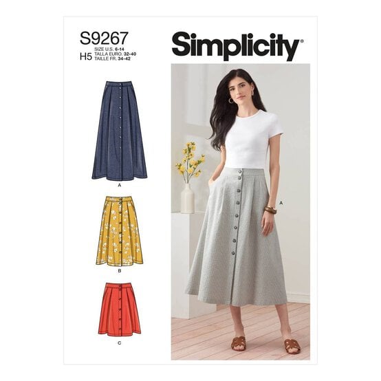 Simplicity Skirt in Three Lengths Sewing Pattern S9267 (10-18) image number 1