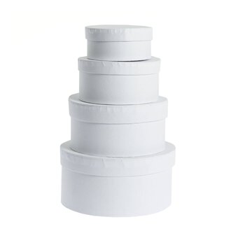 White Mache Oval Nesting Boxes 4 Pack image number 4