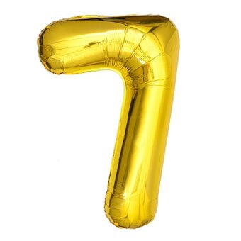Extra Large Gold Foil Number 7 Balloon
