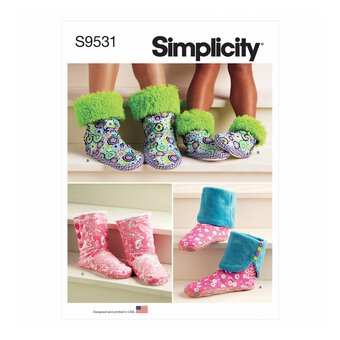 Simplicity Slippers Sewing Pattern S9531 (XS-XL)