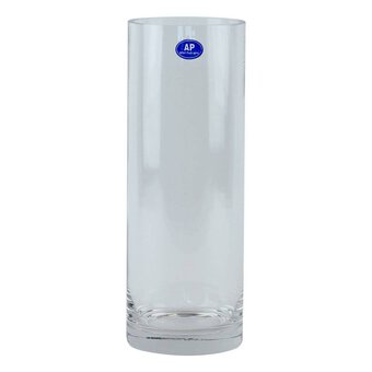 Clear Mouth Blown Glass Cylinder Vase 25cm x 9cm