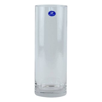 Clear Mouth Blown Glass Cylinder Vase 25cm x 9cm