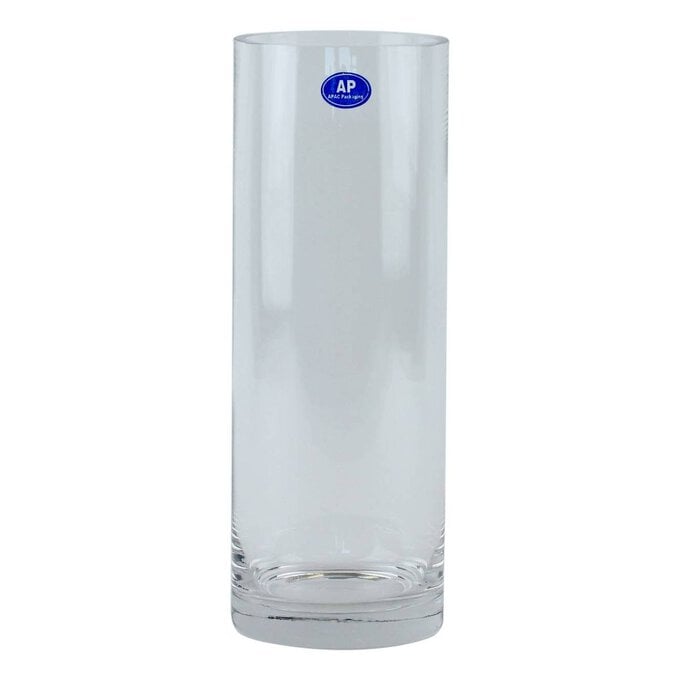 Clear Mouth Blown Glass Cylinder Vase 25cm x 9cm image number 1