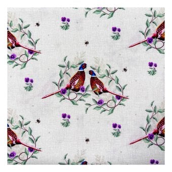 Woodland Wonders Settled Pheasants Cotton Fabric by the Metre