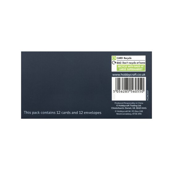 Navy, Gold and White Cards and Envelopes 5 x 7 Inches 12 Pack  image number 4