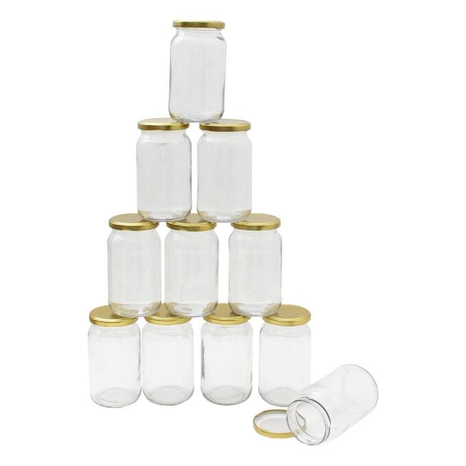 Clear Round Glass Jars 380ml 12 Pack image number 1