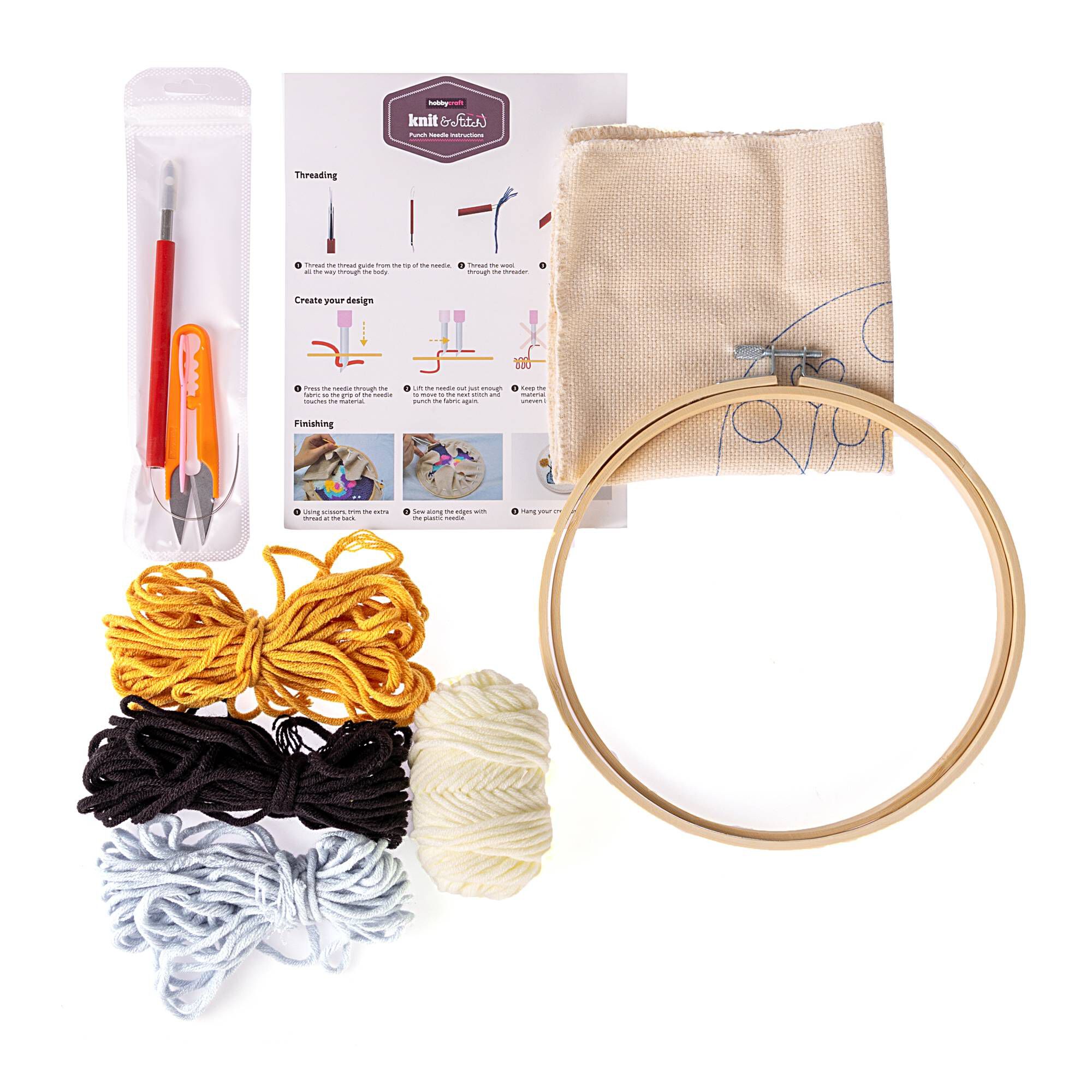 Vases Punch Needle Hoop Kit 20cm Hobbycraft