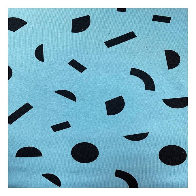 Tilly and the Buttons Blue Geo Jersey Fabric 160cm x 2.5m