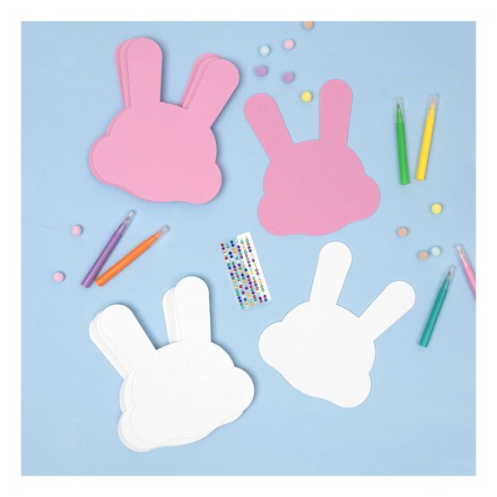Pink and White Foam Bunny Shapes 15 Pack  image number 2