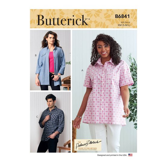 Butterick Unisex Shirts Sewing Pattern B6841 (XN XL-XXXL) image number 1