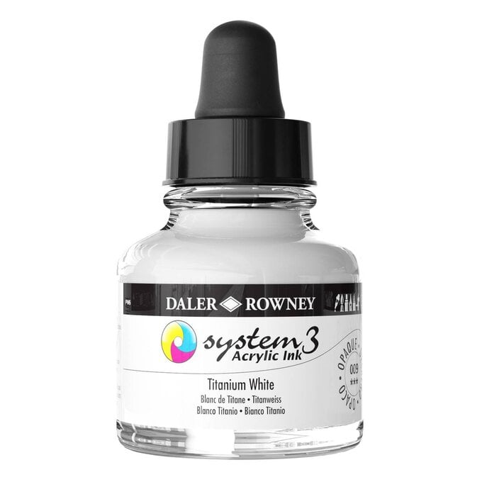 Daler-Rowney System3 Titanium White Acrylic Ink 29.5ml image number 1
