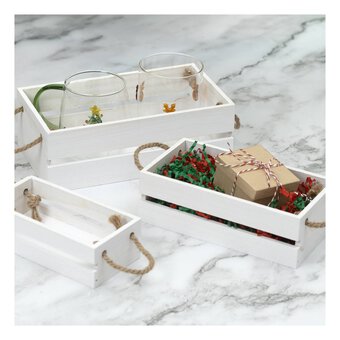 White Wooden Decorative Storage Set 3 Pieces