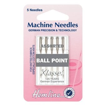 Hemline Ballpoint Machine Needles 5 Pack