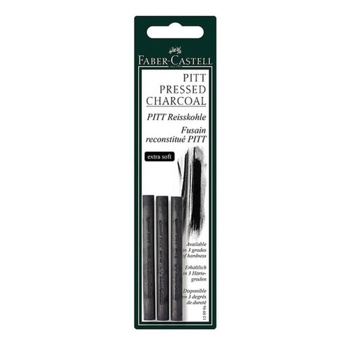 Faber Castell Extra Soft Pressed Charcoal 3 Pack image number 1