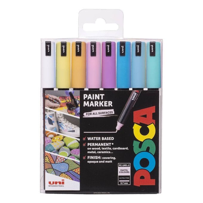 Uni-ball Pastel Posca PC-1MR Marker Pens 8 Pack