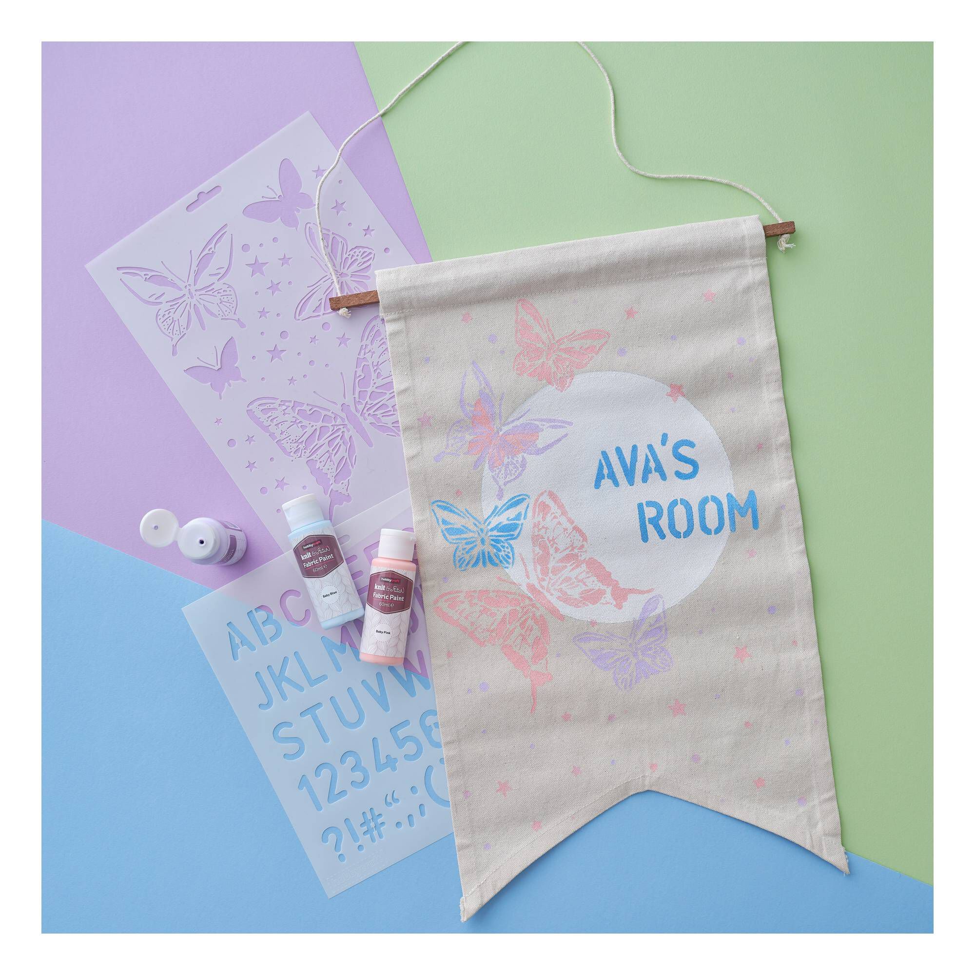 Alphabet Stencil 25cm x 25cm Hobbycraft