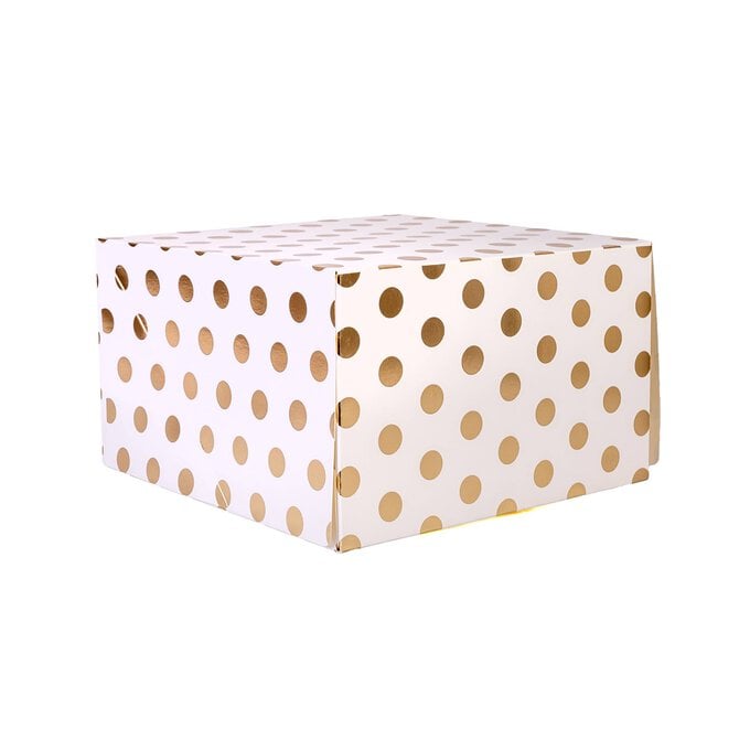 Gold Polka Dot Cake Box 10 Inches image number 1