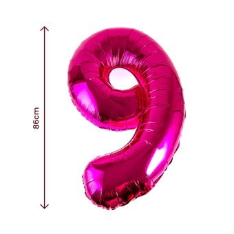 Extra Large Pink Foil Number 9 Balloon