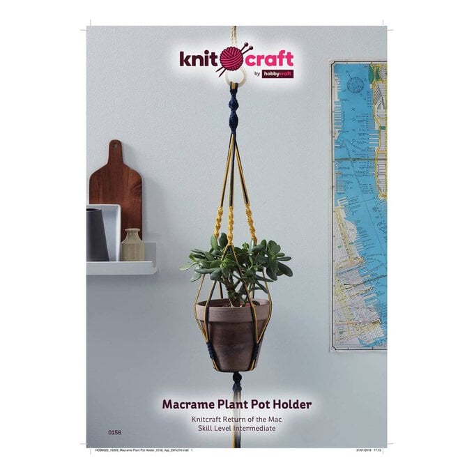 Knitcraft Macrame Plant Pot Holder Pattern 0158 image number 1