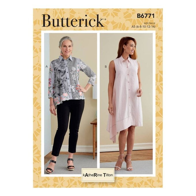Butterick Shirt and Dress Sewing Pattern B6771 (6-14) image number 1