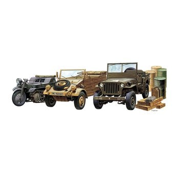 Academy WWII Light Vehicles of Allied and Axis Model Kit 1:72