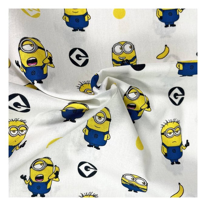 White Spot Minions Cotton Fabric by the Metre image number 1