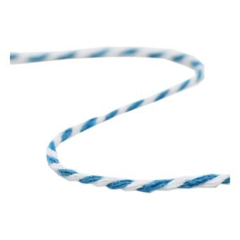Aqua Blue and White Knot Cord 2mm x 8m