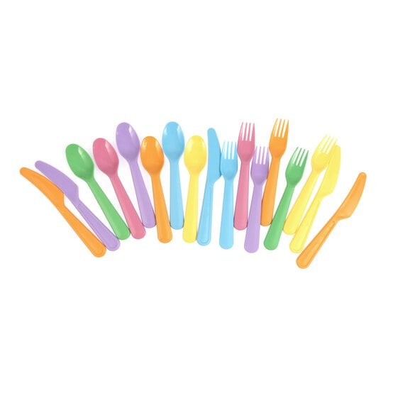 Pastel Plastic Cutlery Set 18 Pieces image number 4