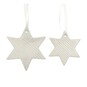 Glazed Hanging Ceramic Striped Star Decorations 2 Pack image number 2