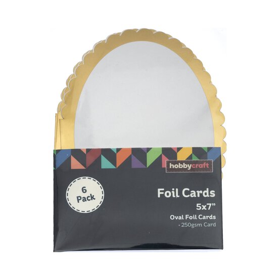 Gold Foil Oval Cards 5 x 7 Inches 6 Pack image number 4