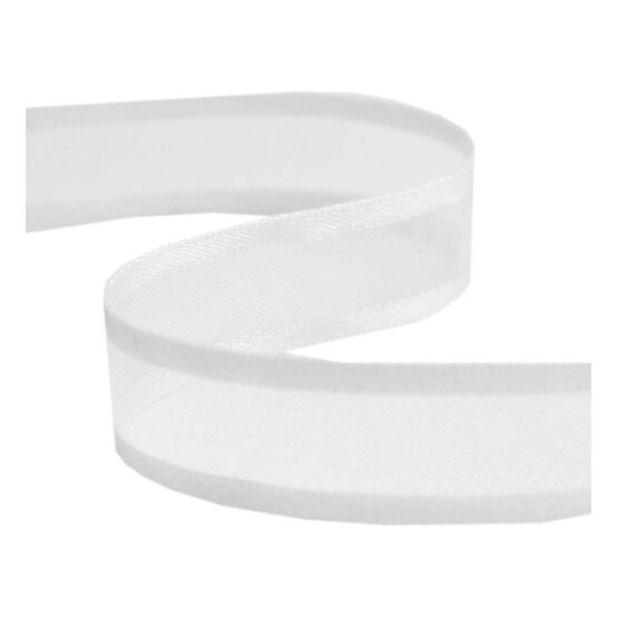 White Organza Satin-Edged Ribbon 12mm x 5m image number 1
