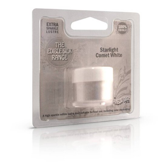 Rainbow Dust Starlight Comet White Edible Silk Lustre Powder 3g image number 1