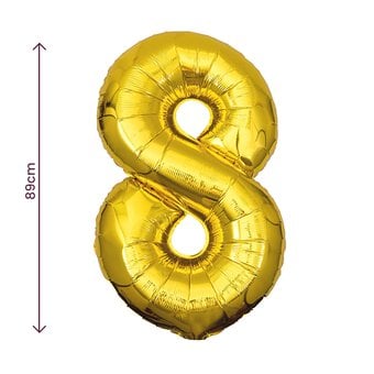 Extra Large Gold Foil Number 8 Balloon image number 2